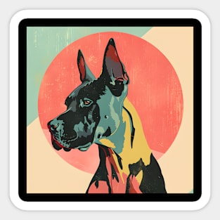 70s Great Dane Vibes: Pastel Pup Parade Sticker